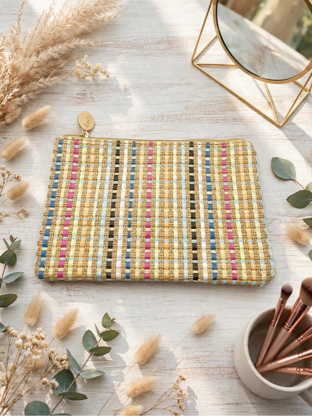 💥 4/$20 🆕 Ipsy Colourful Woven Cosmetic Bag